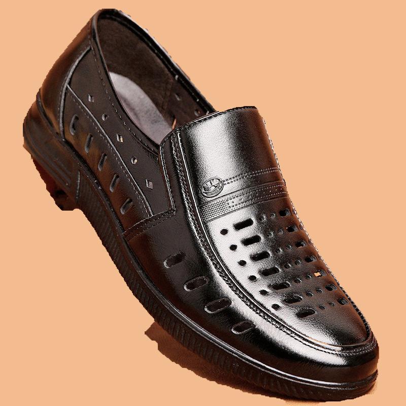 Comfortable Men's Casual Shoes Loafers Men's Shoes High-quality Split Leather Shoes Men's Sandals