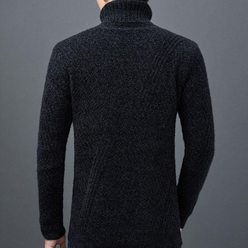Men's Turtleneck Sweater Autumn and Winter Thicken Warm High-end Base Shirt Trend Slim Wild Knitted Clothes