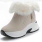 Women's Snow Boots Thicken Plus Fleece Cotton Shoes Non-slip and Warm Platform Boots