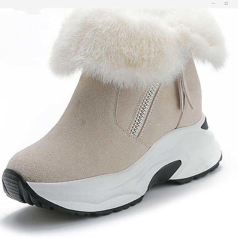 Women's Snow Boots Thicken Plus Fleece Cotton Shoes Non-slip and Warm Platform Boots