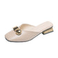 Size 35-40 Women All-match Shiny Slippers Outdoor Diamond High Heels Bohemian Beach Wear-resistant Non-slip Office Lady Baotou Sandals