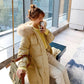 Down Jacket Women's Mid-length White Duck Down Student Korean Style Slim Coat Female Ins Winter
