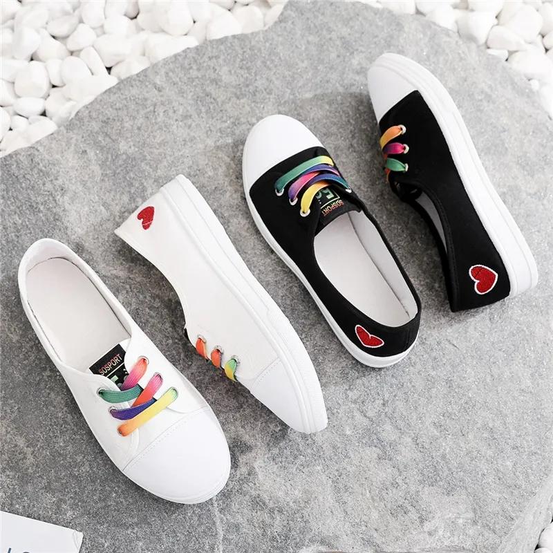 Spring and Summer Embroidered Breathable Canvas Shoes Women's Plus Size All-match Casual Flat Shoes