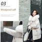 Women's Down Jacket Mid-length Thick Warm Winter Down Jacket Fluffy Big Fur Collar Warm Winter Thick Coat Thick Cotton Jacket Women