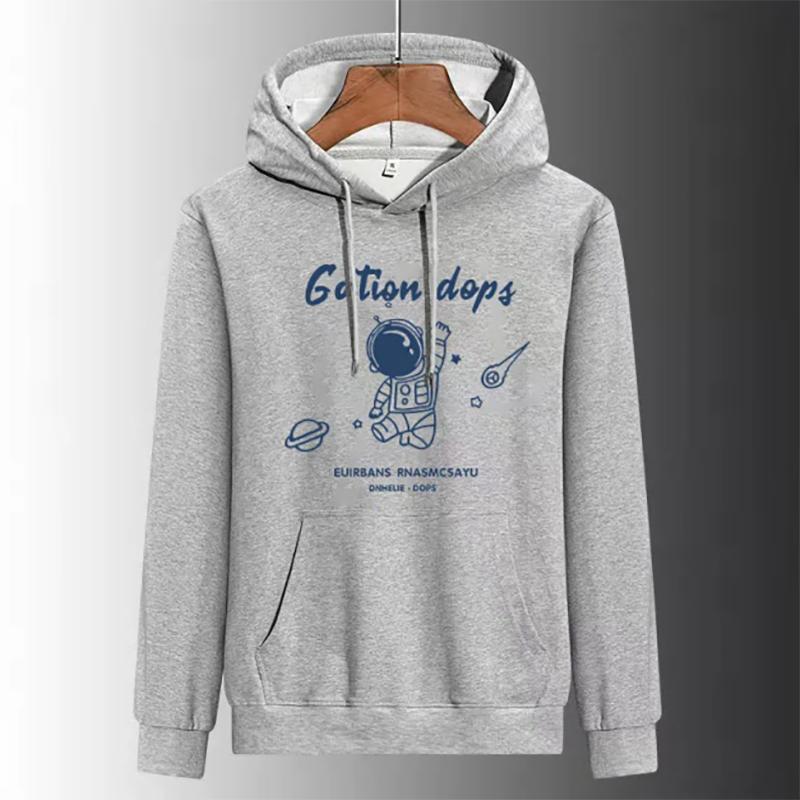 Fleece Hooded Sweater Men Trendy Handsome Loose Warm Men's Fashion Sweatshirts Men Outwear