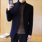 Men Winter Wool Coat Men's Jacket Solid Simple Blends Woolen Coat Male Trench Coat Casual Overcoat