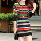 Fashion Trend Korean Version of The Plus Size Base Skirt In The Autumn and Winter Mid-length Plus Velvet Thick Long-sleeved Dress
