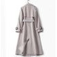 Women's Mid-length Windbreaker Spring and Autumn Plus Size British Style Coat Over The Knee Coat