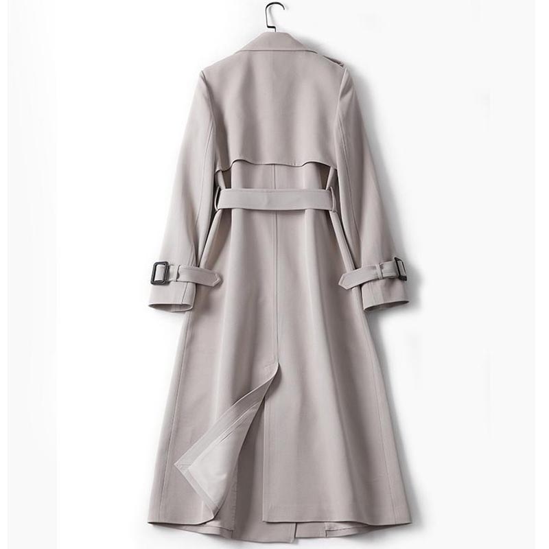 Women's Mid-length Windbreaker Spring and Autumn Plus Size British Style Coat Over The Knee Coat