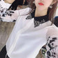 Spring and Autumn Clothes Slimming Top Women's Loose Long-sleeved Shirt All-match T-shirt