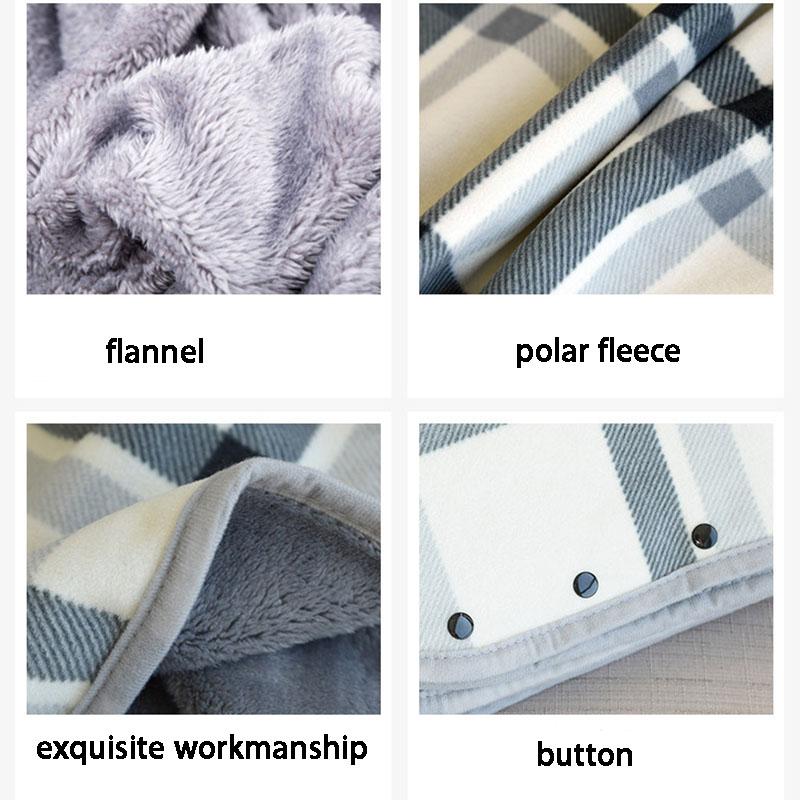 Multifunctional Flannel Blanket Anti-static Multifunctional Plaid Printing Cloak blanket for Office Home