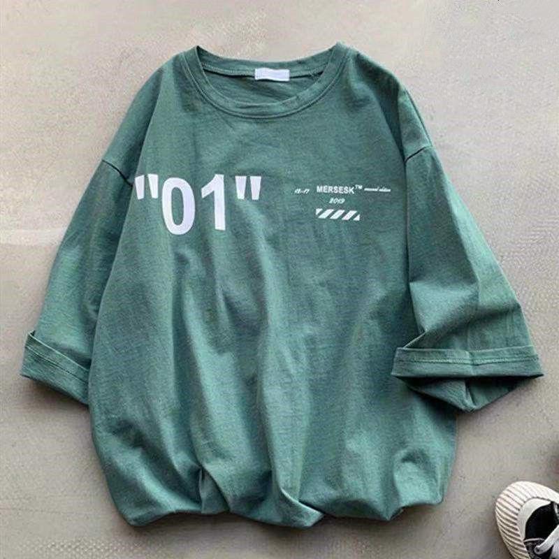 Short-sleeved T-shirt Men's Summer Trend Loose Wild Tide Brand Sports Half-sleeved Top Couple Men's Clothing