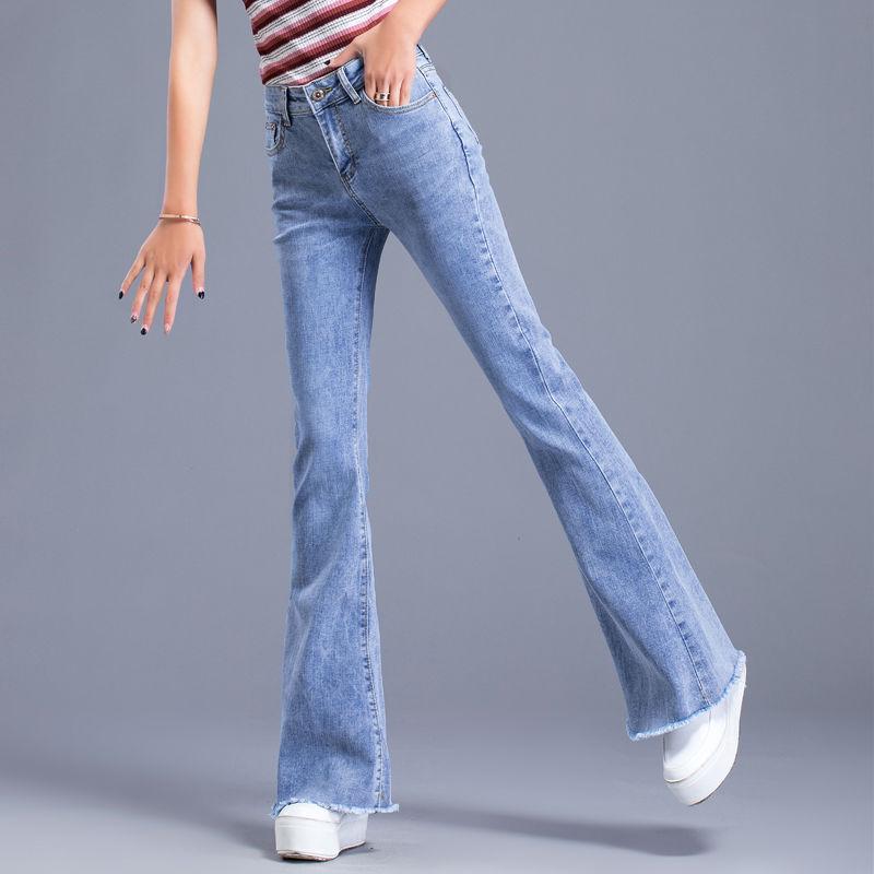 Wide Leg Jeans High Waist Pants Women Flare Denim Long Trousers Stretchy Casual Bell Bottoms Pant