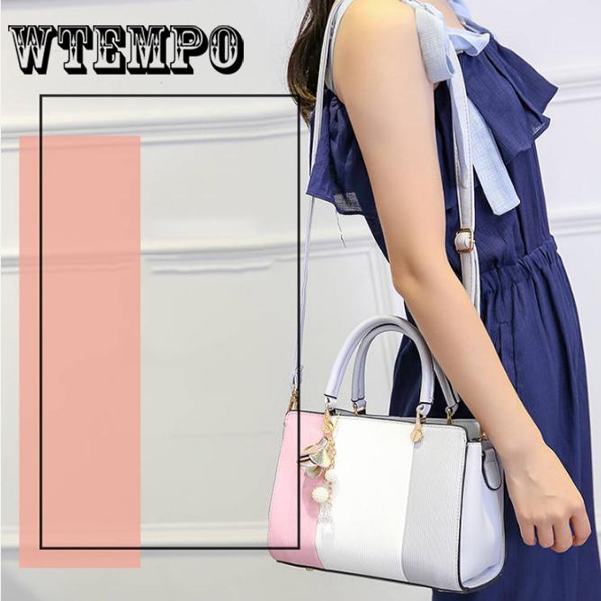 Women Vintage Soft PU Leather Handbag Horizontal Square Shoulder Bag