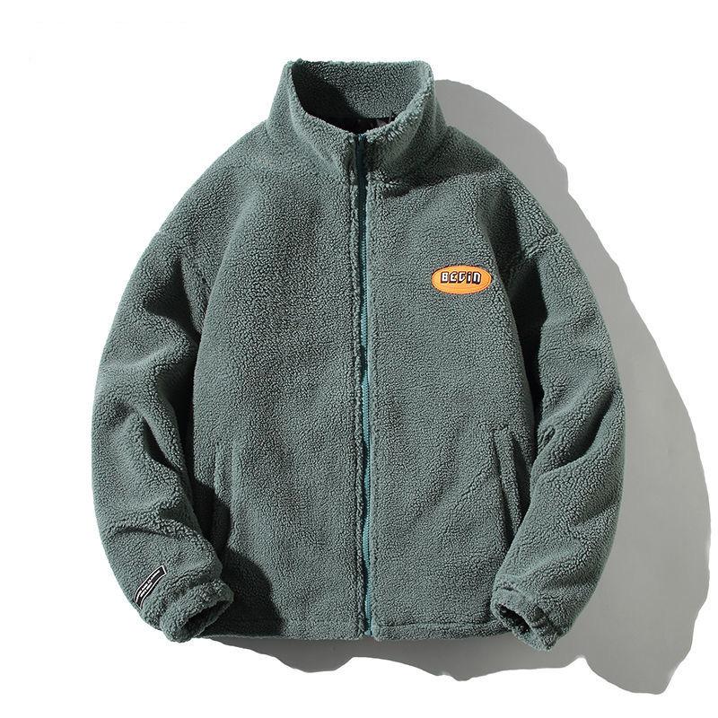 Winter Men's Padded Jacket Stand-up Collar Short Youth Lamb Wool Cotton Jacket Korean Version of The Trend Ins Style Cotton Jacket
