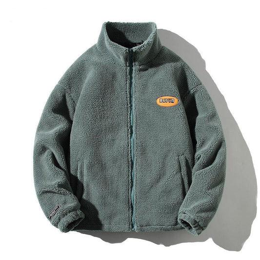 Winter Men's Padded Jacket Stand-up Collar Short Youth Lamb Wool Cotton Jacket Korean Version of The Trend Ins Style Cotton Jacket