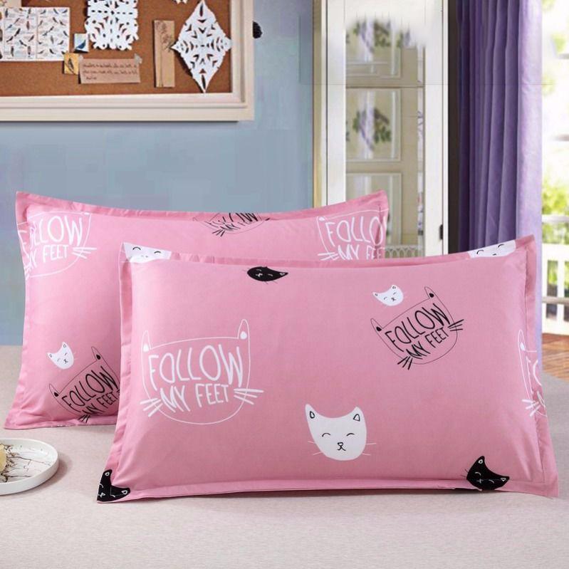 Two Pieces of Genuine Household Low Pillows with Zipper Removable and Washable Pillow Core One Adult Student Single Pillow Set, Free Pillowcase
