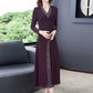 Fake Two Piece Dresses Women Split O-Neck Long Sleeve Irregular Knitted Ruffles Dress