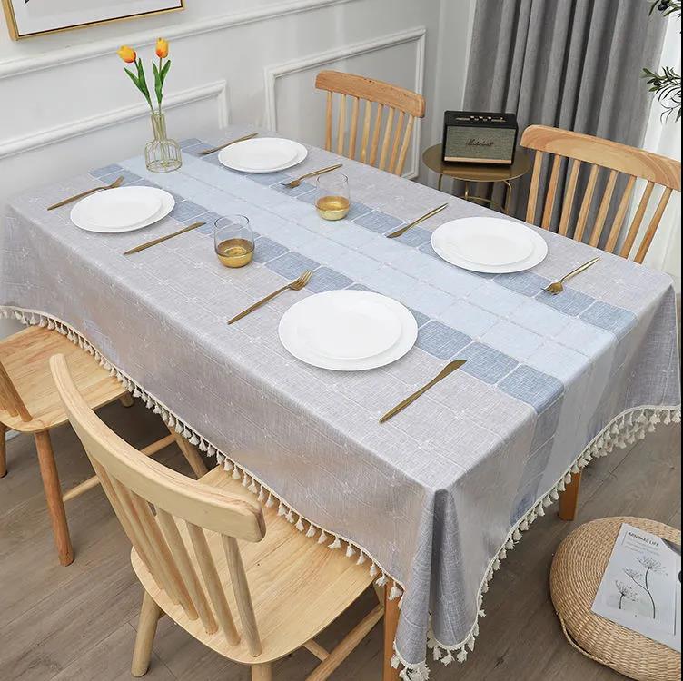 Household Plaid Tablecloth Pastoral Style Rectangular Tablecloth Round Table Cloth