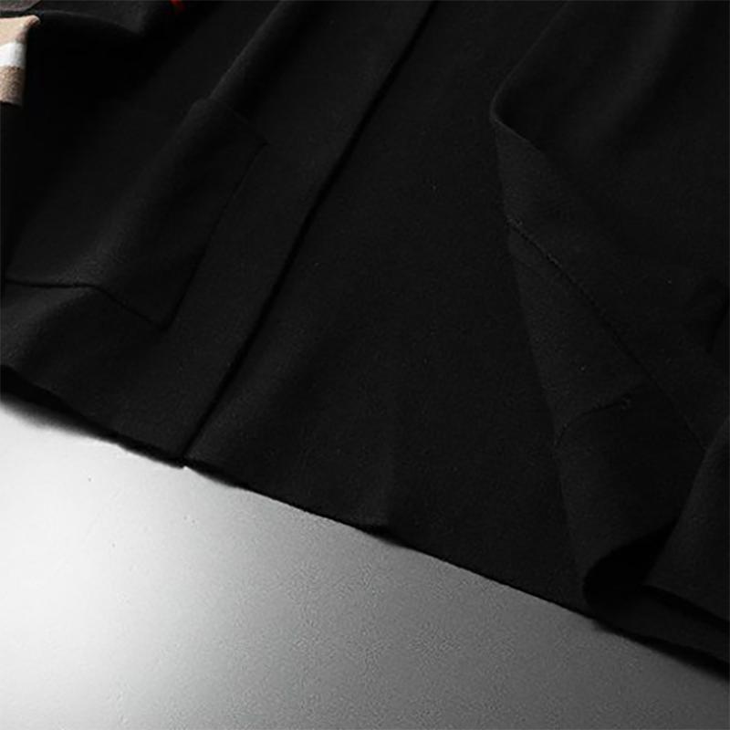Autumn Men's Knitted Cardigan Trend Stitching Autumn Thin Sweater Coat Clothes