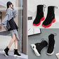 Elastic Short Boots Martin Boots Women's High Invisibility Increased Women's Shoes Thick-soled Fashion All-match Plush Boots Martin Boots