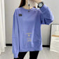Spring and Summer Large Size Loose Pocket Sweater Women's Bottoming Casual Long-sleeved T-shirt Top