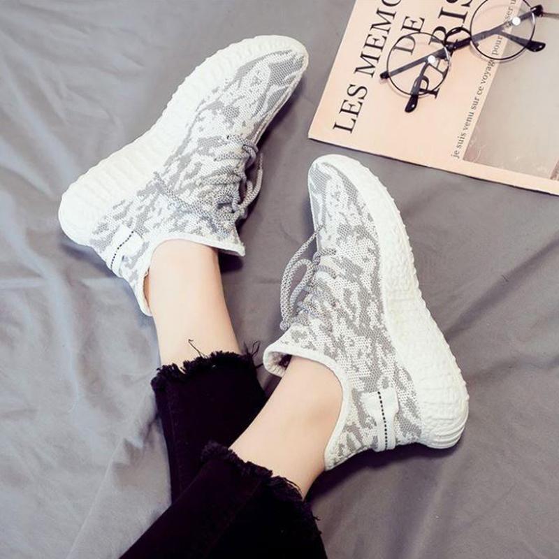 Summer Breathable Sports Shoes Women's Running Casual Korean Version of All-match Student Non-slip Vulcanized Flying Weaving Shoes