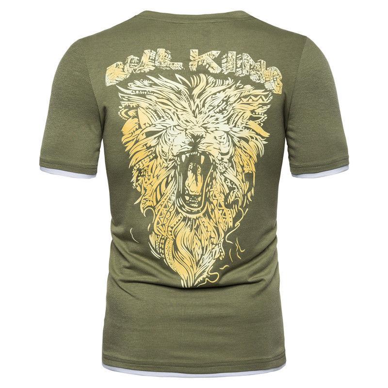 Summer Sports T-shirt Men's Loose Print Short-sleeved Trendy Tops
