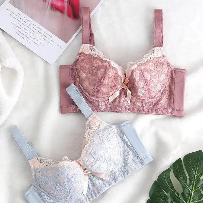 Push Up Bra for Women Plus Size Seamless Underwear Plus Size Bras Thin Underwire Sexy Gathered Bralette Women D E Bras