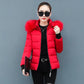 Short Down Jacket Winter Women's Thick Slim-fit Jacket with Big Fur Collar Plus Size Jacket