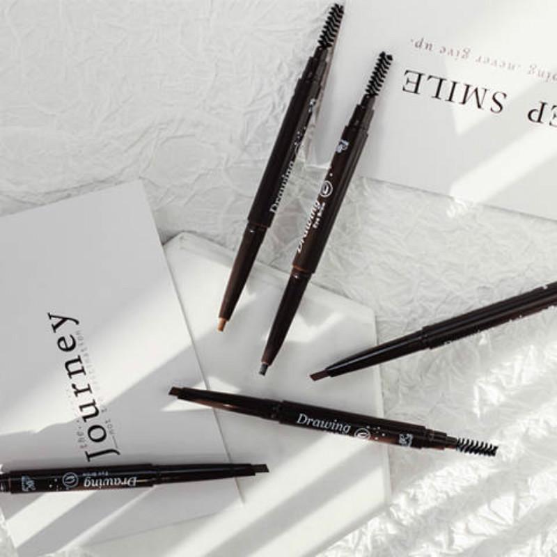 Waterproof and sweatproof natural lasting non-fading female junior double-headed eyebrow pencil