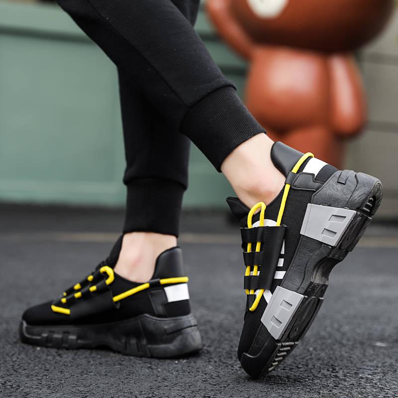 Man Sport Running Shoes Breathable Lace Up Dad Shoes Sweat-Absorbant Sneakers