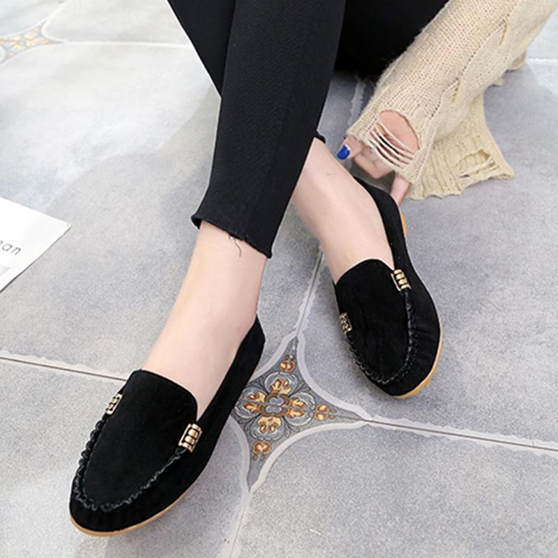Women's Fashion Ballet Flats Cute Slip on Low Heel Ladies Boat Shoes