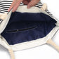 Canvas Bag Ladies Shoulder Bag College Style Striped Portable Handbags Leisure Shopping Handbags