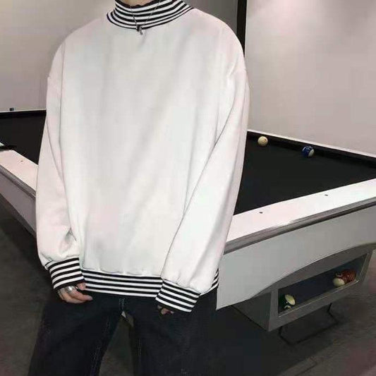 Boys Warm and Comfortable Sweater Loose Round Neck Plus Velvet Thick Winter Without Hood and Velvet