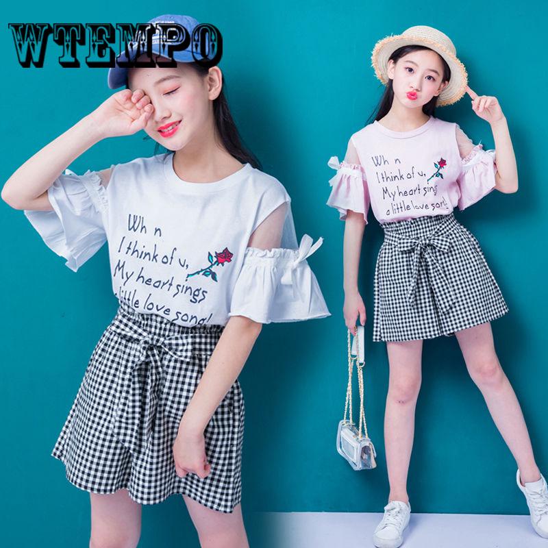 Short Pants 2pcs Kids Baby Girls Summer Outfits Clothes T-shirt Tops Shorts Pants Set