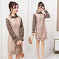 Autumn and Winter Mid-length Loose Sleeveless Sweater Pullover Fake Two-piece Knitted Skirt Bottoming Shirt