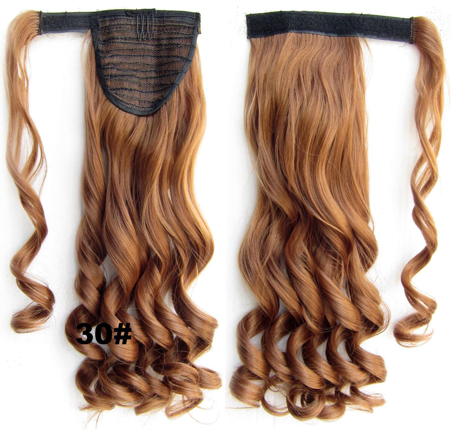 24" Long Wavy Wrap Around Clip In Ponytail Hair Extension Synthetic Natural Wave Pony Tail Fake Hair