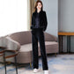 Casual Suit Velvet Fabric Sports Suit Women's Long-sleeved Short Coat + Loose Trousers Two-piece Suit Loose and Thin Two-piece Suit Women
