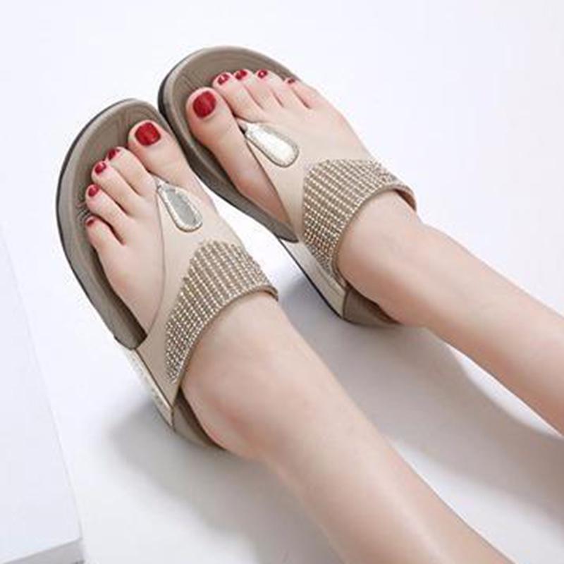 Size35-41 Summer Women Slippers Bohemian Beach Wear-resistant Waterproof Slippers Wedge Platform Leopard Print Sandals Outdoor High Heels Flip Flops