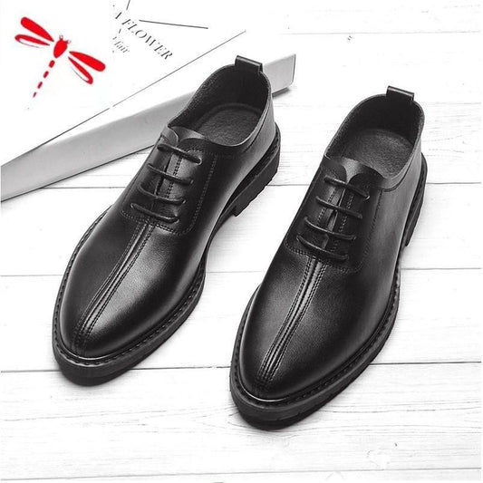 Dress Shoes Men Lace Up Smrt Casual Height Increasing Shoes Genuine Leather Wedding