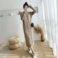 Long Sweater Over The Knee Retro Single-breasted Base Knitted Autumn and Winter Women's Dress