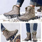 Leather Snow Boots Men Winter Plus Velvet High-top Boots Waterproof Non-slip Warm Work Boots