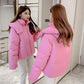 Chic Hooded Cotton Padded Women Parkas  Winter Warm Loose Solid Thicken Female Coats Ladies Zippers Outwear
