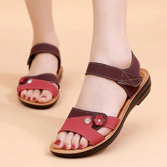 Sandals Women's Summer Outer Wear Soft Bottom Comfortable Flat Bottom Middle-aged Women's Sandals Elderly Summer Women's Shoes