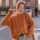 Thick Sweater Women Knitted Ribbed Pullover Sweater Long Sleeve Round Neck Jumper Soft Warm Autumn Winter