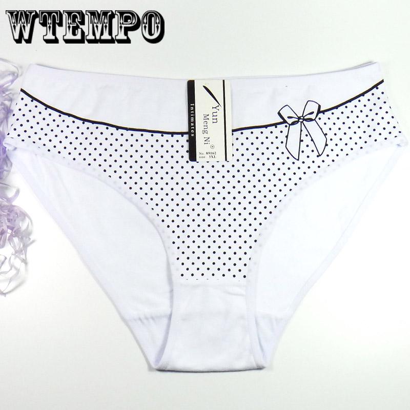 WTEMPO 6 Pcs/Lot Woman Cotton Cute Underwear  Panties Plus Size L-XXXL Sexy Briefs