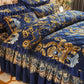 Crystal Velvet Bed Skirt Bed Sheet and Pillowcase Four-piece Thickening and Cotton Bedding Set Court Style