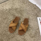 Ethnic Style Sandals Women's Summer Flat All-match Bohemian Sandals Students Cross Strap Roman Shoes Breathable Beach Sandals