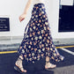 Vintage Floral Print Pockets All-match Women Long Half Length Skirt Autumn Loose Casual Female Skirt